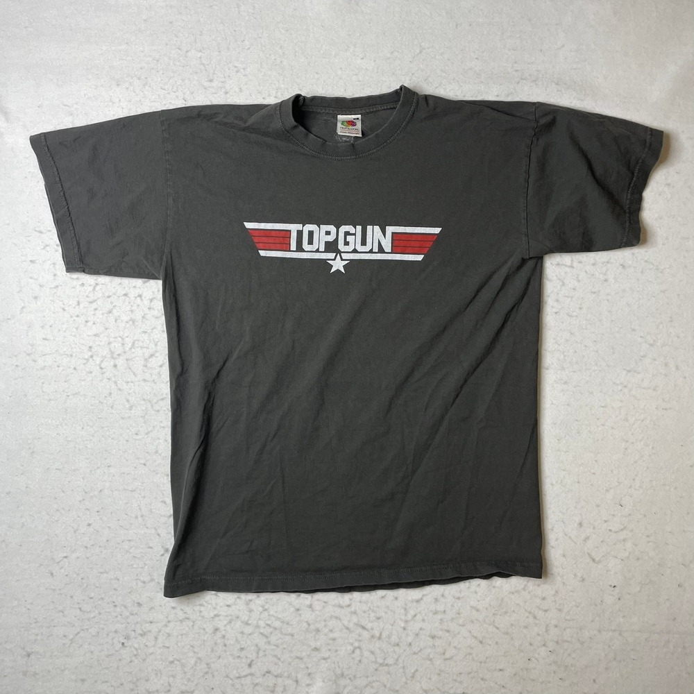 Top Gun Iceman T Shirt Mens Medium Gray Graphic Tee‎ Fruit of the Loom Movie